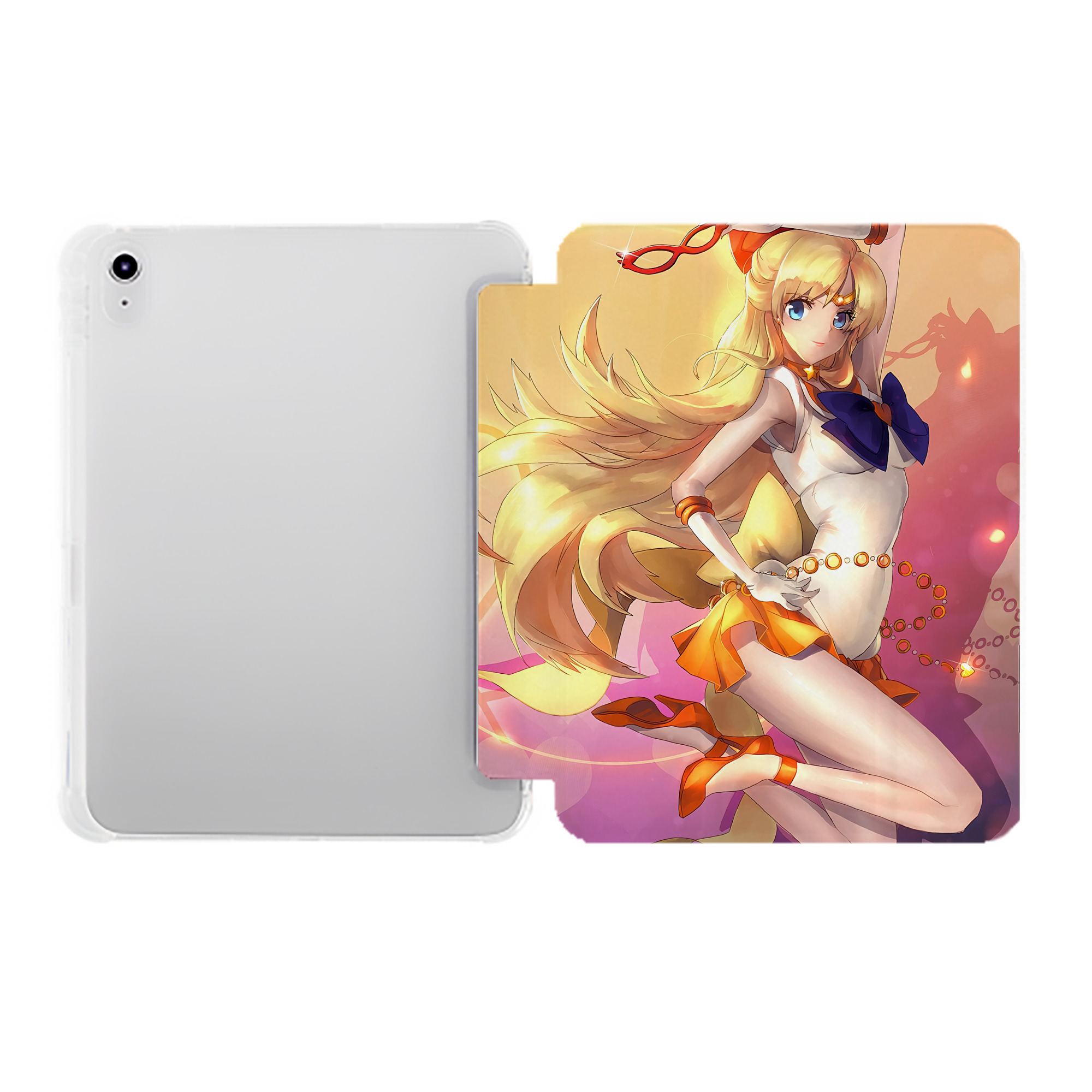 （画像用） 美少女戦士セーラームーン Sailor Moon IPad ケース ペン収納付き 三つ折りスタンド PUレザー×シリコン 対応機種9.5/10.5/10.9インチ